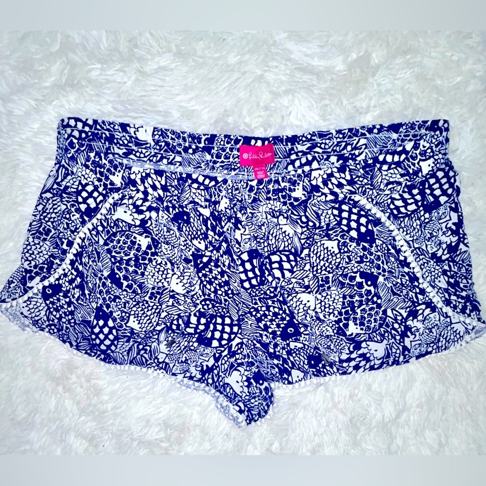 Lilly Pulitzer Summer  Pom Pom 2XL Beach/boat Shorts  Fish Print  XXL Vacation